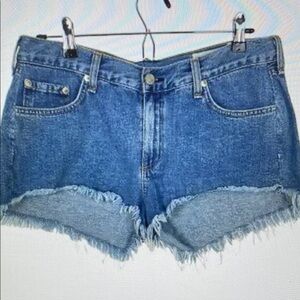 Women's Blue Denim Athletic Shorts